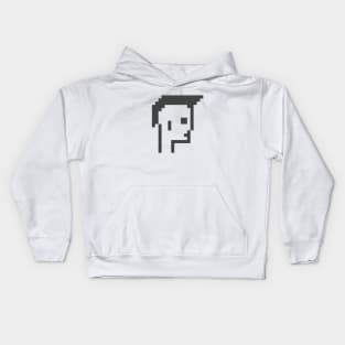 Pixel Art / Short Mohawk - Black on White / ToolCtypto NFT Kids Hoodie